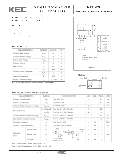KEC ktc4379  . Electronic Components Datasheets Active components Transistors KEC ktc4379.pdf