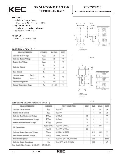 KEC ktc5001d l  . Electronic Components Datasheets Active components Transistors KEC ktc5001d_l.pdf