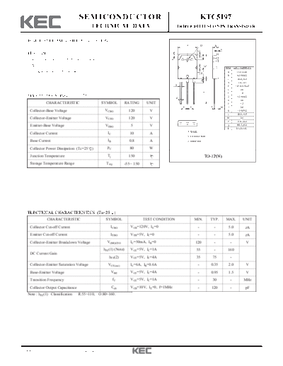 KEC ktc5197  . Electronic Components Datasheets Active components Transistors KEC ktc5197.pdf