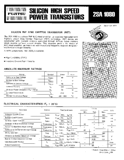 Fuji 2sa1080  . Electronic Components Datasheets Active components Transistors Fuji 2sa1080.pdf