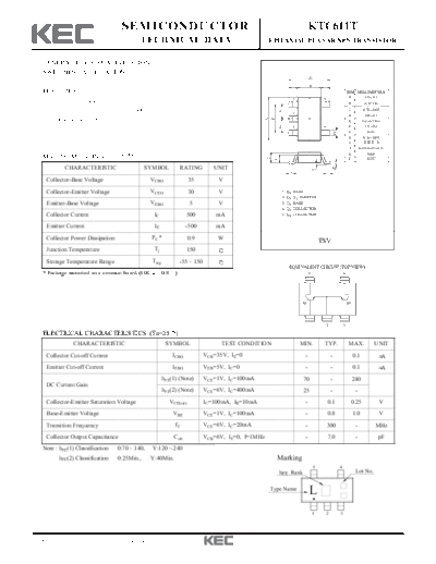 KEC ktc611t  . Electronic Components Datasheets Active components Transistors KEC ktc611t.pdf