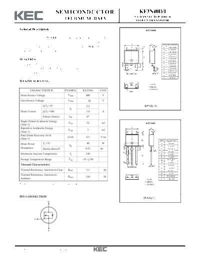 KEC kf3n40d-i  . Electronic Components Datasheets Active components Transistors KEC kf3n40d-i.pdf