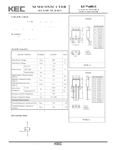 KEC kf3n60d-i  . Electronic Components Datasheets Active components Transistors KEC kf3n60d-i.pdf