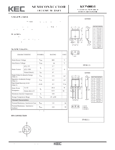 KEC kf3n80d i  . Electronic Components Datasheets Active components Transistors KEC kf3n80d_i.pdf