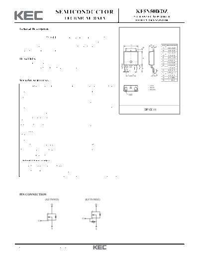 KEC kf5n50d dz  . Electronic Components Datasheets Active components Transistors KEC kf5n50d_dz.pdf