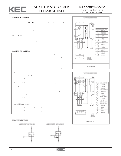 KEC kf5n50f  . Electronic Components Datasheets Active components Transistors KEC kf5n50f.pdf