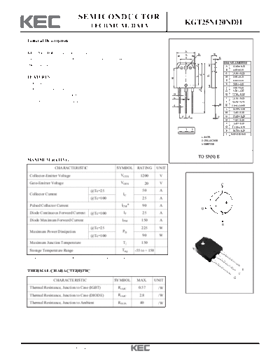 KEC kgt25n120ndh  . Electronic Components Datasheets Active components Transistors KEC kgt25n120ndh.pdf