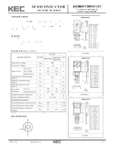 . Electronic Components Datasheets khb019n20p1 f1 f2  . Electronic Components Datasheets Active components Transistors KEC khb019n20p1_f1_f2.pdf