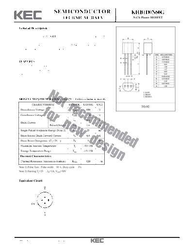 KEC khb1d0n60g  . Electronic Components Datasheets Active components Transistors KEC khb1d0n60g.pdf