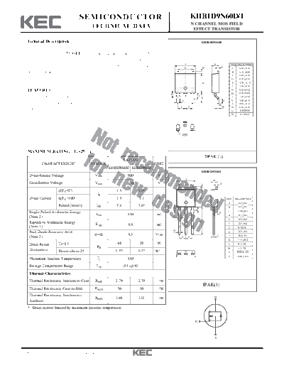 . Electronic Components Datasheets khb1d9n60d i  . Electronic Components Datasheets Active components Transistors KEC khb1d9n60d_i.pdf