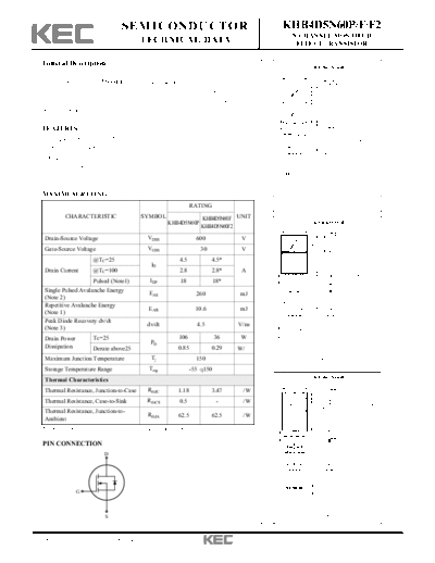 KEC khb4d5n60p f f2  . Electronic Components Datasheets Active components Transistors KEC khb4d5n60p_f_f2.pdf