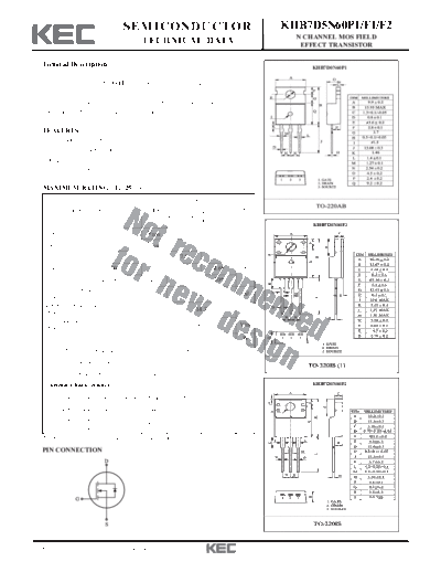 KEC khb7d5n60p1 f1 f2  . Electronic Components Datasheets Active components Transistors KEC khb7d5n60p1_f1_f2.pdf