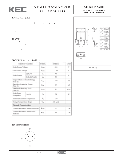 KEC khb9d5n20d  . Electronic Components Datasheets Active components Transistors KEC khb9d5n20d.pdf