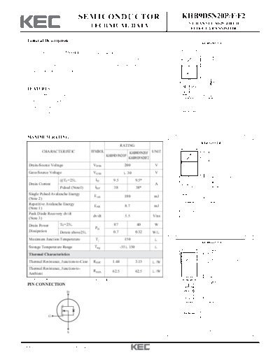 KEC khb9d5n20p f f2  . Electronic Components Datasheets Active components Transistors KEC khb9d5n20p_f_f2.pdf