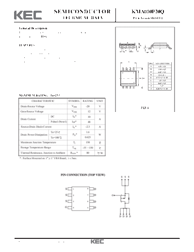 KEC kma010p20q  . Electronic Components Datasheets Active components Transistors KEC kma010p20q.pdf