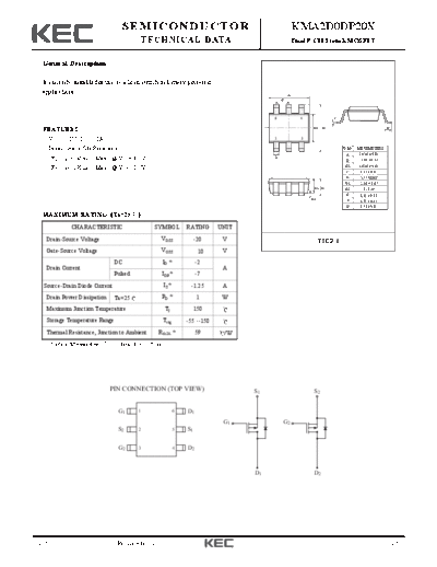 KEC kma2d0dp20x  . Electronic Components Datasheets Active components Transistors KEC kma2d0dp20x.pdf