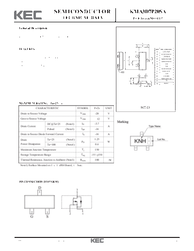 KEC kma3d7p20sa  . Electronic Components Datasheets Active components Transistors KEC kma3d7p20sa.pdf