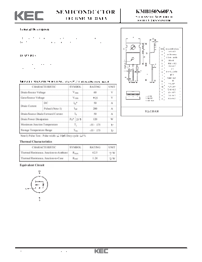 KEC kmb050n60pa  . Electronic Components Datasheets Active components Transistors KEC kmb050n60pa.pdf