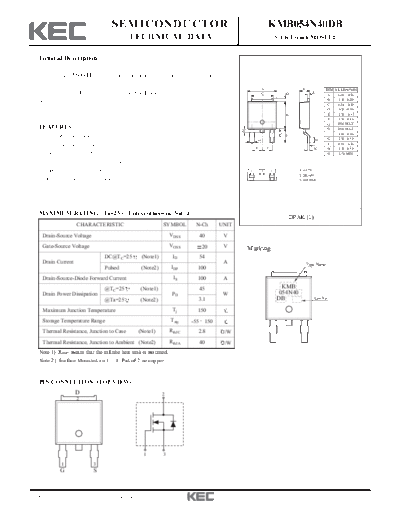KEC kmb054n40db  . Electronic Components Datasheets Active components Transistors KEC kmb054n40db.pdf