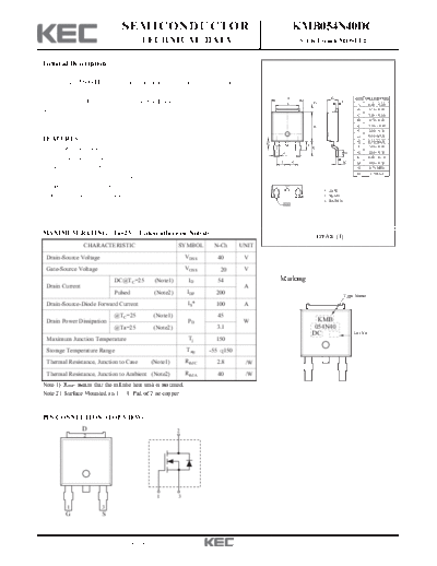 KEC kmb054n40dc  . Electronic Components Datasheets Active components Transistors KEC kmb054n40dc.pdf