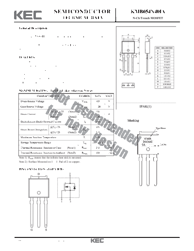 KEC kmb054n40ia  . Electronic Components Datasheets Active components Transistors KEC kmb054n40ia.pdf