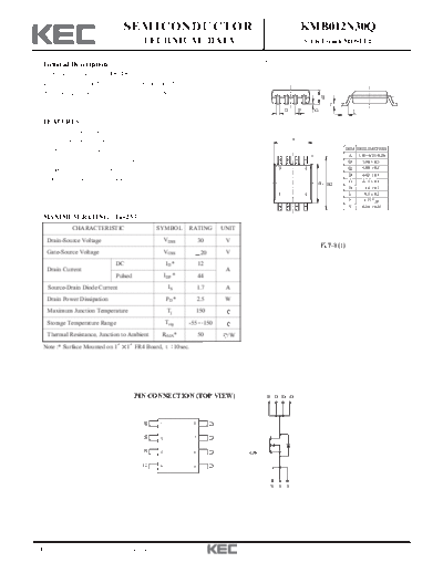 KEC kmb012n30q  . Electronic Components Datasheets Active components Transistors KEC kmb012n30q.pdf