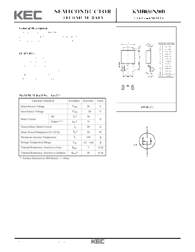 KEC kmb030n30d  . Electronic Components Datasheets Active components Transistors KEC kmb030n30d.pdf