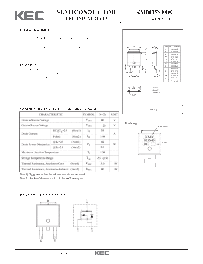 KEC kmb035n40dc  . Electronic Components Datasheets Active components Transistors KEC kmb035n40dc.pdf