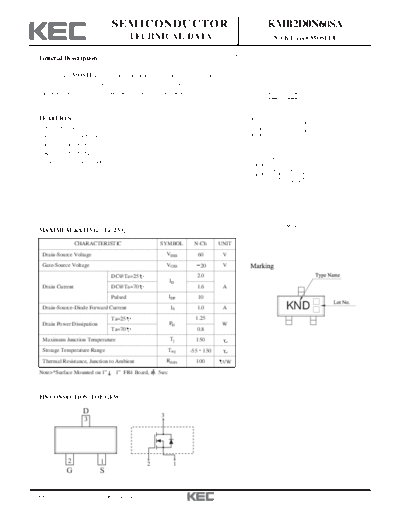 KEC kmb2d0n60sa  . Electronic Components Datasheets Active components Transistors KEC kmb2d0n60sa.pdf