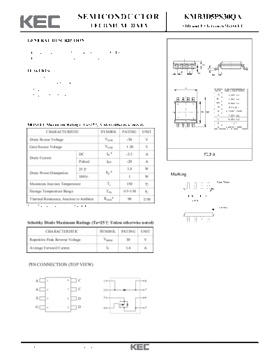 KEC kmb3d5ps30qa  . Electronic Components Datasheets Active components Transistors KEC kmb3d5ps30qa.pdf