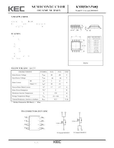 . Electronic Components Datasheets kmb5d0np40q  . Electronic Components Datasheets Active components Transistors KEC kmb5d0np40q.pdf