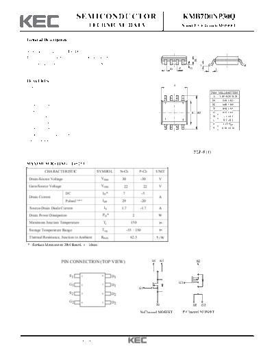 KEC kmb7d0np30q  . Electronic Components Datasheets Active components Transistors KEC kmb7d0np30q.pdf
