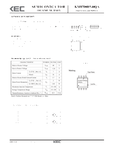 KEC kmb7d0dn40qa  . Electronic Components Datasheets Active components Transistors KEC kmb7d0dn40qa.pdf