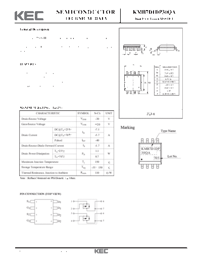 KEC kmb7d1dp30qa  . Electronic Components Datasheets Active components Transistors KEC kmb7d1dp30qa.pdf