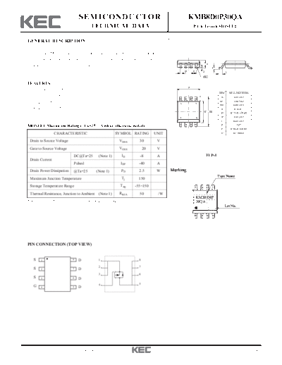 . Electronic Components Datasheets kmb8d0p30qa  . Electronic Components Datasheets Active components Transistors KEC kmb8d0p30qa.pdf