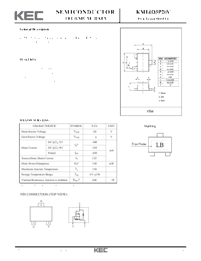 . Electronic Components Datasheets kml0d3p20v  . Electronic Components Datasheets Active components Transistors KEC kml0d3p20v.pdf