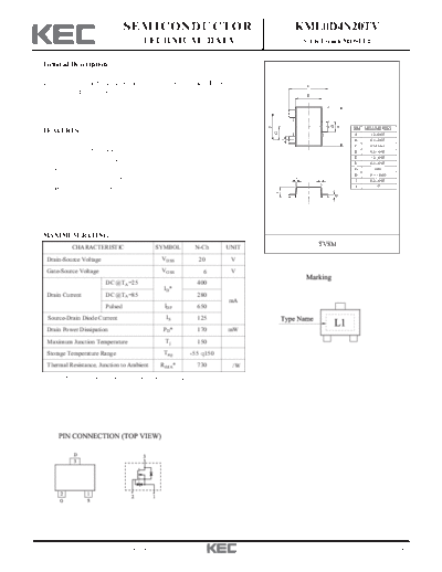 . Electronic Components Datasheets kml0d4n20tv  . Electronic Components Datasheets Active components Transistors KEC kml0d4n20tv.pdf