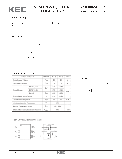 KEC kml0d6np20ea  . Electronic Components Datasheets Active components Transistors KEC kml0d6np20ea.pdf