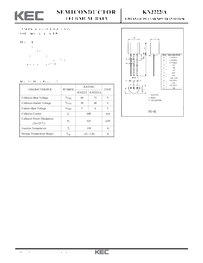 KEC kn2222 a  . Electronic Components Datasheets Active components Transistors KEC kn2222_a.pdf