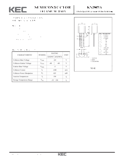KEC kn2907 a  . Electronic Components Datasheets Active components Transistors KEC kn2907_a.pdf