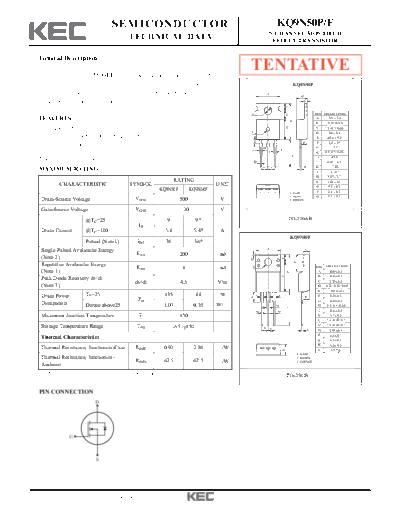 KEC kq9n50p f  . Electronic Components Datasheets Active components Transistors KEC kq9n50p_f.pdf