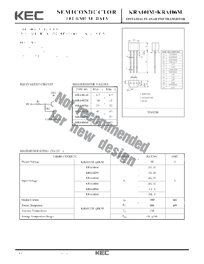 KEC kra101 6m  . Electronic Components Datasheets Active components Transistors KEC kra101_6m.pdf