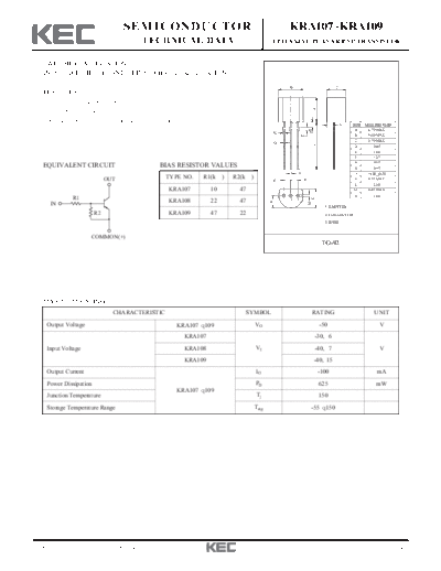 KEC kra107-109  . Electronic Components Datasheets Active components Transistors KEC kra107-109.pdf