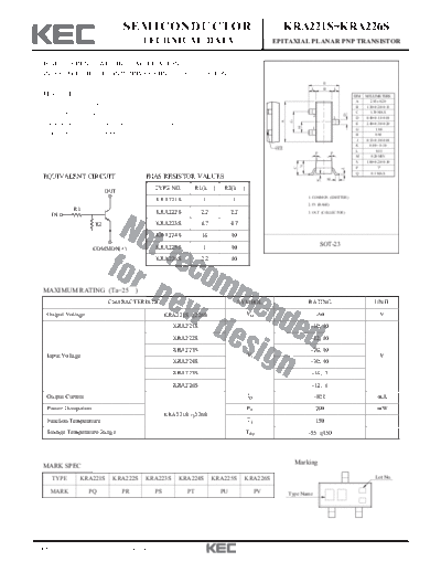 KEC kra116 22s  . Electronic Components Datasheets Active components Transistors KEC kra116_22s.pdf