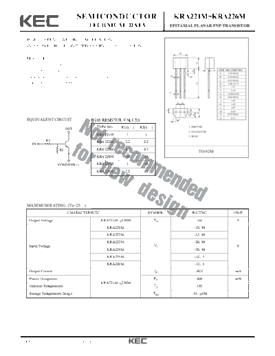 KEC kra222 226m  . Electronic Components Datasheets Active components Transistors KEC kra222_226m.pdf