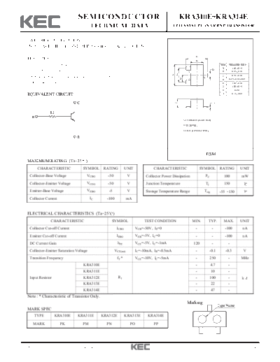 KEC kra310 14e  . Electronic Components Datasheets Active components Transistors KEC kra310_14e.pdf