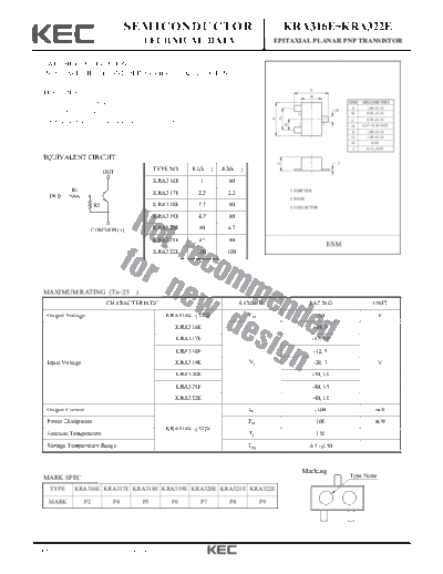 KEC kra316e  . Electronic Components Datasheets Active components Transistors KEC kra316e.pdf