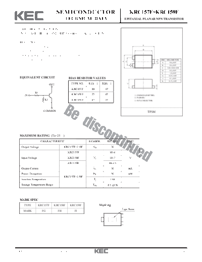 KEC krc159f  . Electronic Components Datasheets Active components Transistors KEC krc159f.pdf