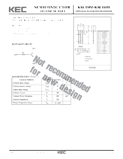 KEC krc110m-114m  . Electronic Components Datasheets Active components Transistors KEC krc110m-114m.pdf