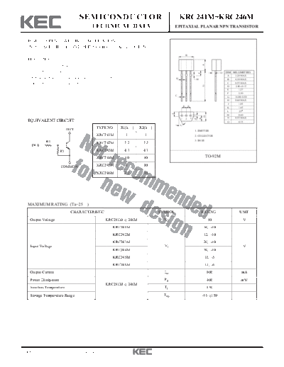 KEC krc242m  . Electronic Components Datasheets Active components Transistors KEC krc242m.pdf